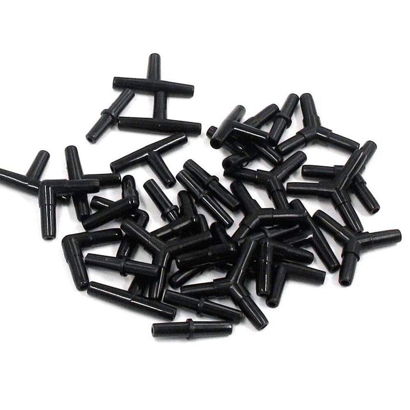 BornFeel Aquarium Airline Tubing Connectors I T L Y 40pcs Fish Tank Air Tube Adapters for 3/16 '' Air Line Hose (Black) - Image 3
